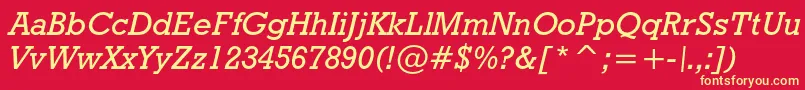 Geoslb712mediumcbtItalic Font – Yellow Fonts on Red Background