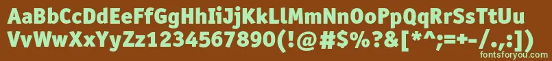 Officinasansblackc Font – Green Fonts on Brown Background