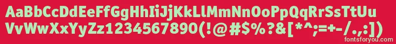 Officinasansblackc Font – Green Fonts on Red Background