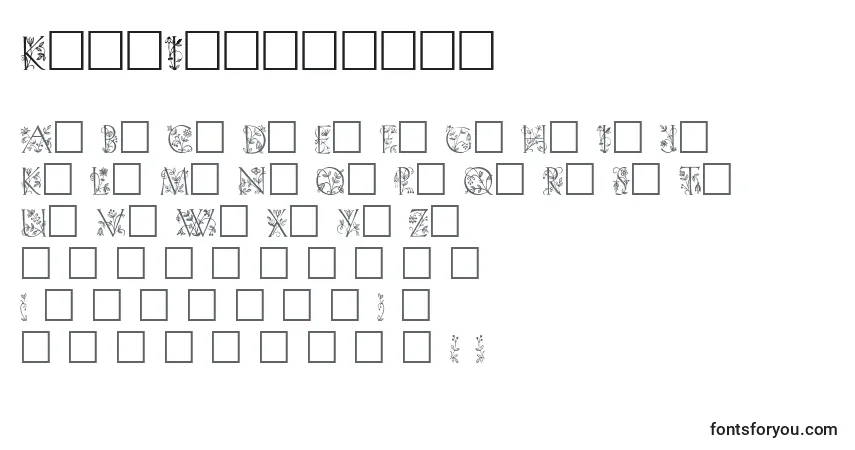 Schriftart KochInitialen – Alphabet, Zahlen, spezielle Symbole