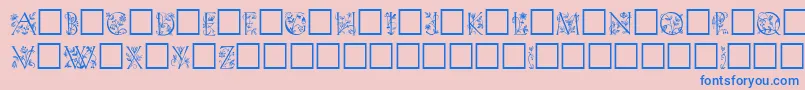 KochInitialen Font – Blue Fonts on Pink Background