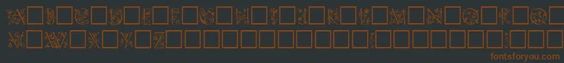Шрифт KochInitialen – коричневые шрифты на чёрном фоне