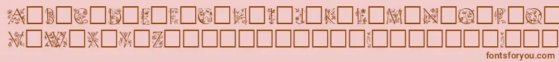 KochInitialen Font – Brown Fonts on Pink Background