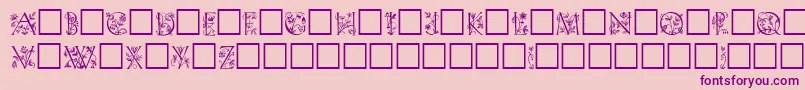 KochInitialen-Schriftart – Violette Schriften auf rosa Hintergrund