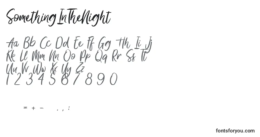 Шрифт SomethingInTheNight – алфавит, цифры, специальные символы