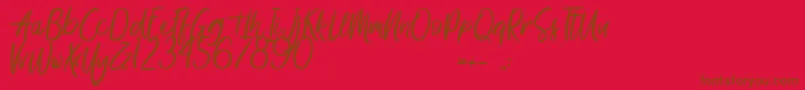 SomethingInTheNight Font – Brown Fonts on Red Background