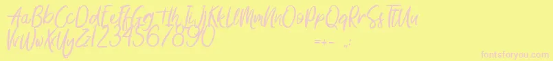 SomethingInTheNight Font – Pink Fonts on Yellow Background