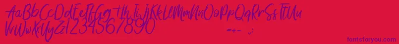 SomethingInTheNight Font – Purple Fonts on Red Background