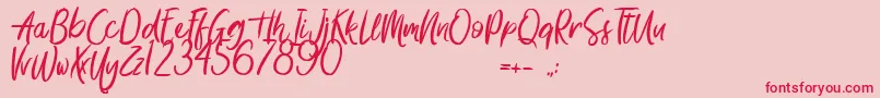 SomethingInTheNight Font – Red Fonts on Pink Background