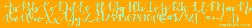 AutumnInNovember Font – Green Fonts on Orange Background