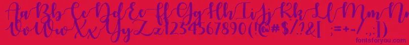 AutumnInNovember Font – Purple Fonts on Red Background