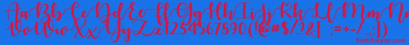 AutumnInNovember Font – Red Fonts on Blue Background