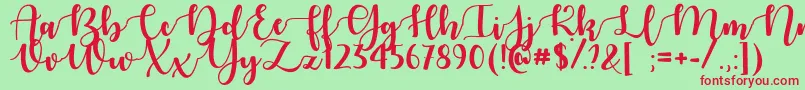 AutumnInNovember Font – Red Fonts on Green Background