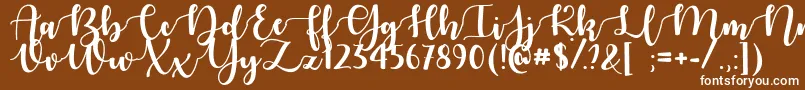 AutumnInNovember-Schriftart – Weiße Schriften auf braunem Hintergrund