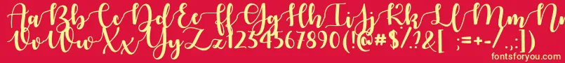 AutumnInNovember Font – Yellow Fonts on Red Background