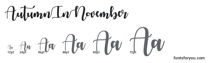 AutumnInNovember Font Sizes