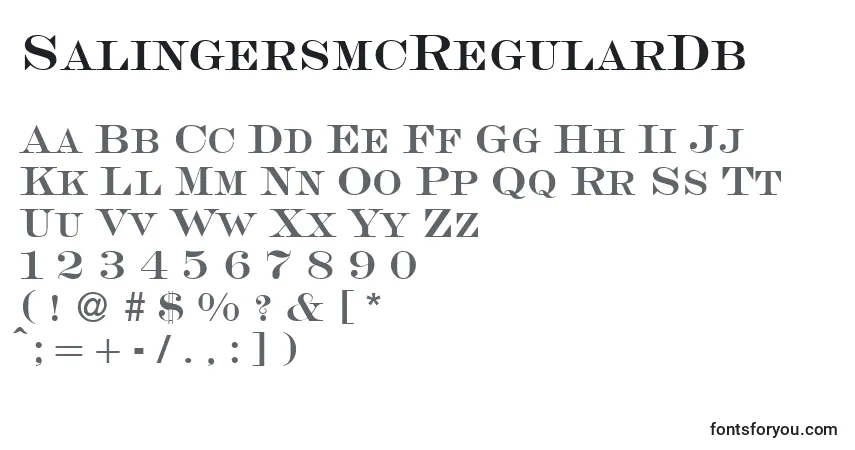A fonte SalingersmcRegularDb – alfabeto, números, caracteres especiais