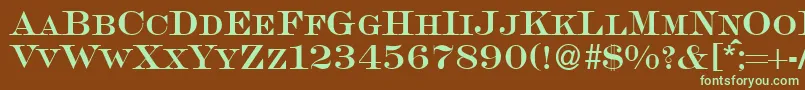 SalingersmcRegularDb Font – Green Fonts on Brown Background