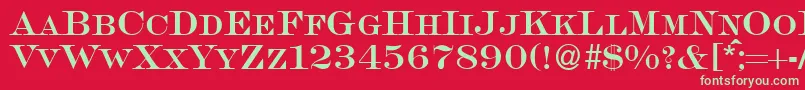フォントSalingersmcRegularDb – 赤い背景に緑の文字