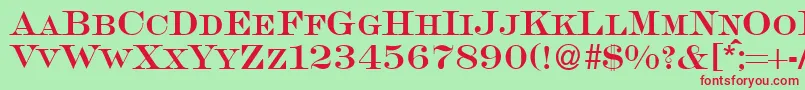 SalingersmcRegularDb Font – Red Fonts on Green Background