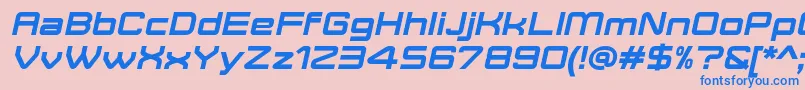 MoveXBoldItalicDemo Font – Blue Fonts on Pink Background