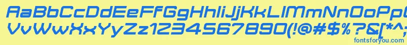 MoveXBoldItalicDemo Font – Blue Fonts on Yellow Background