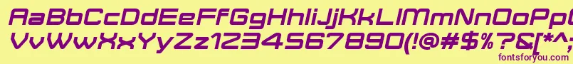 MoveXBoldItalicDemo Font – Purple Fonts on Yellow Background