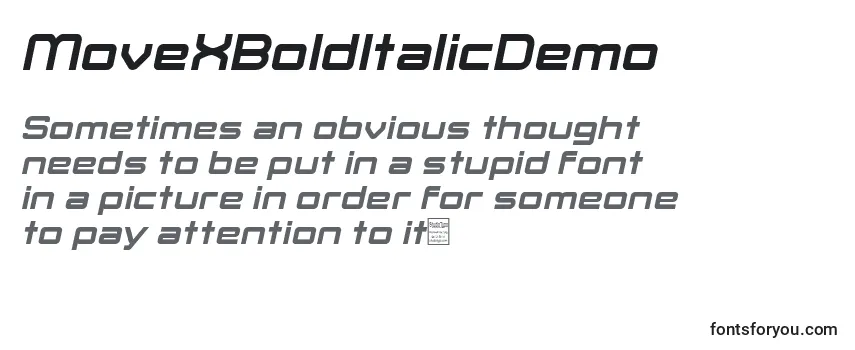 MoveXBoldItalicDemo-fontti