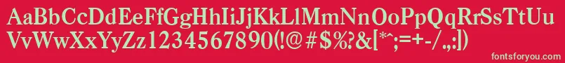 フォントCasadserialBold – 赤い背景に緑の文字