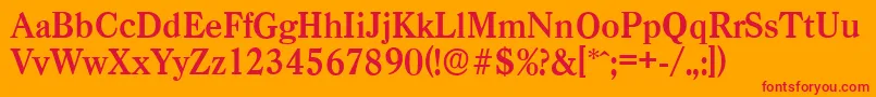 CasadserialBold Font – Red Fonts on Orange Background