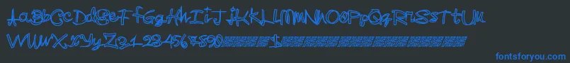 Weitere Informationen zur Madskilz-Schriftart Madskilz-Schriftart – Blaue Schriften auf schwarzem Hintergrund