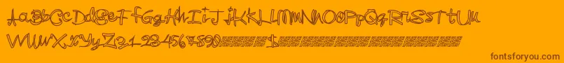 Czcionka Madskilz – brązowe czcionki na pomarańczowym tle