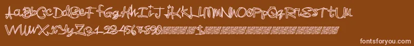 Więcej informacji o czcionce Madskilz Czcionka Madskilz – różowe czcionki na brązowym tle