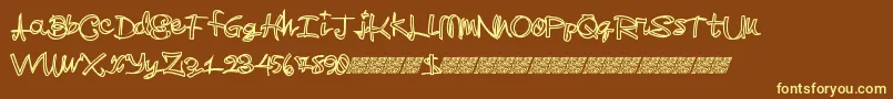 Madskilz-Schriftart – Gelbe Schriften auf braunem Hintergrund