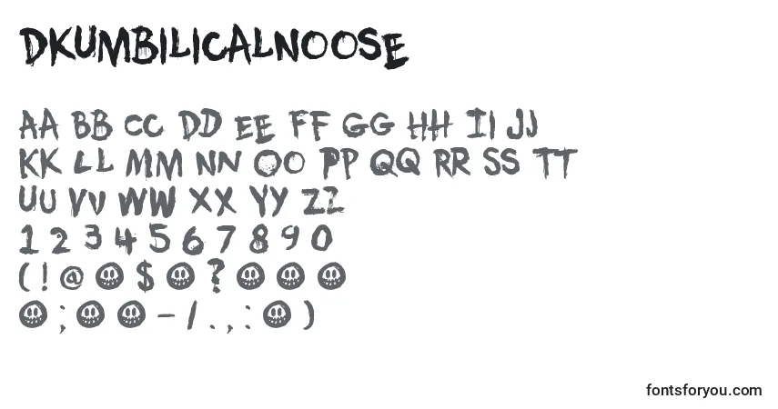 Schriftart DkUmbilicalNoose – Alphabet, Zahlen, spezielle Symbole