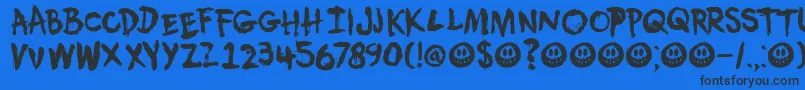 Шрифт DkUmbilicalNoose – чёрные шрифты на синем фоне
