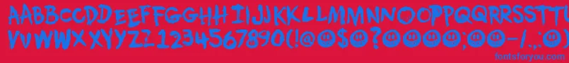 DkUmbilicalNoose Font – Blue Fonts on Red Background