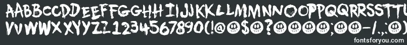 DkUmbilicalNoose-fontti – valkoiset fontit mustalla taustalla