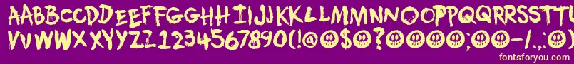 DkUmbilicalNoose Font – Yellow Fonts on Purple Background