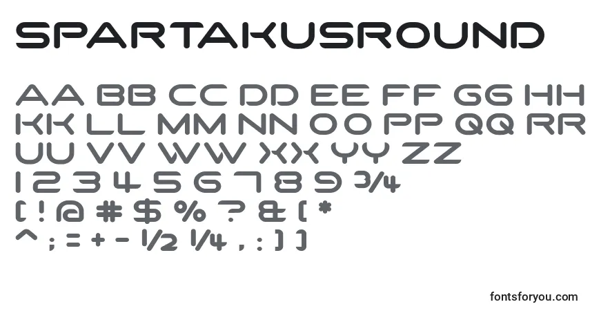 SpartakusRound-fontti – aakkoset, numerot, erikoismerkit