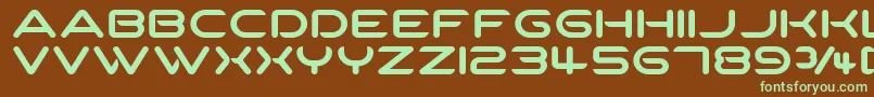 SpartakusRound-fontti – vihreät fontit ruskealla taustalla