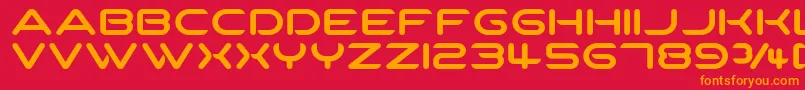 Czcionka SpartakusRound – pomarańczowe czcionki na czerwonym tle