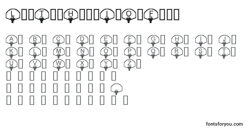 Schriftart LmsTheHoopIsOnFire – Alphabet, Zahlen, spezielle Symbole