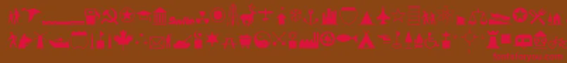 Isaswfte Font – Red Fonts on Brown Background