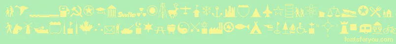 Isaswfte Font – Yellow Fonts on Green Background