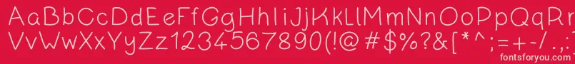 KanadaRegular Font – Pink Fonts on Red Background