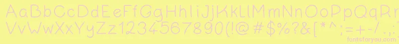 KanadaRegular-fontti – vaaleanpunaiset fontit keltaisella taustalla