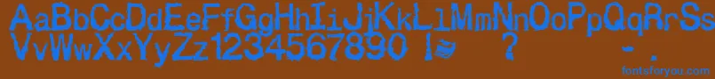 Czcionka Besign – niebieskie czcionki na brązowym tle