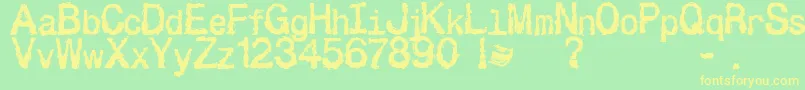 Besign Font – Yellow Fonts on Green Background