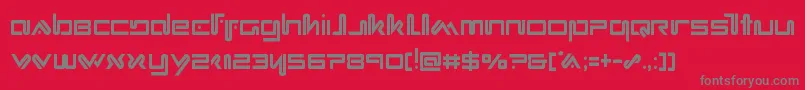 フォントXephyrcond – 赤い背景に灰色の文字